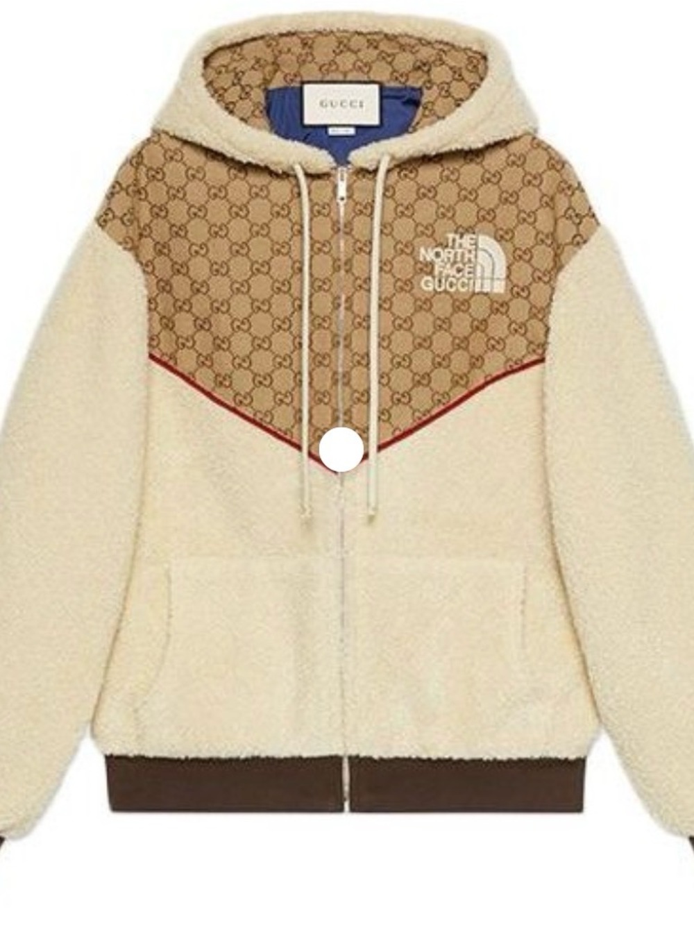 The North Face x Gucci GG Canvas Shearling Jacket Beige